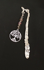 tree of life bookmark-2-125mm silver hummingbird with leaded glass crystals